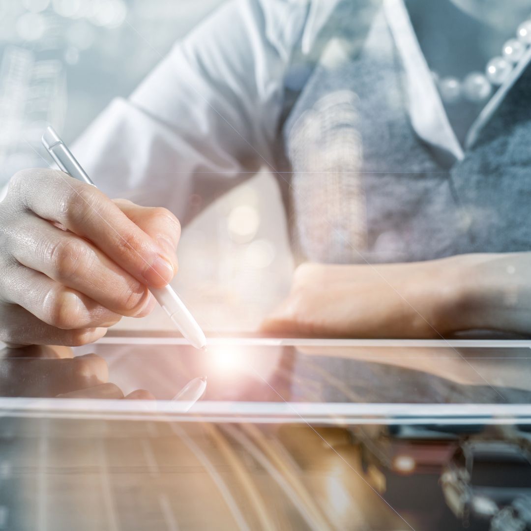 stylus on tablet, dramatic lighting