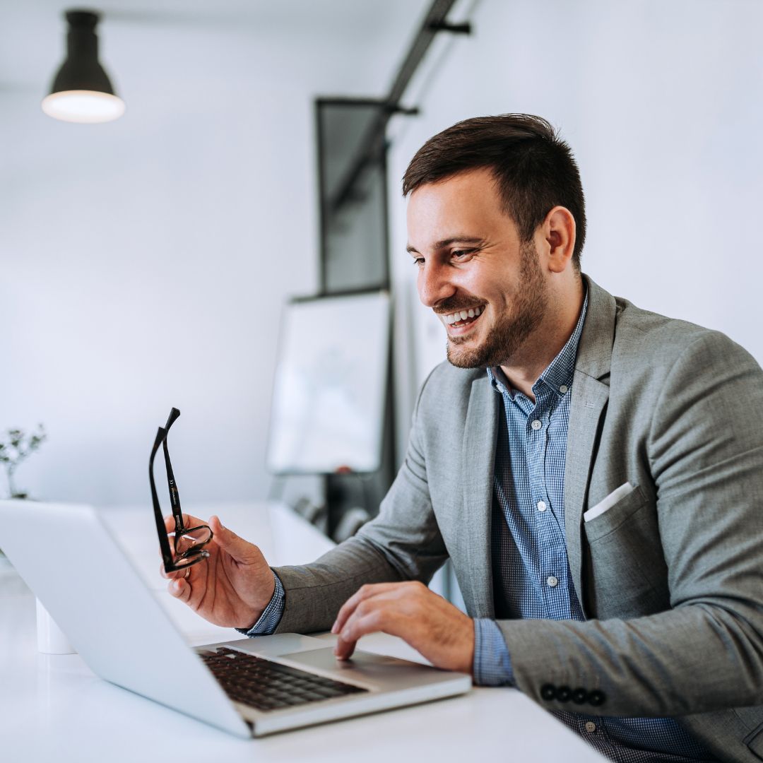 businessman using laptop