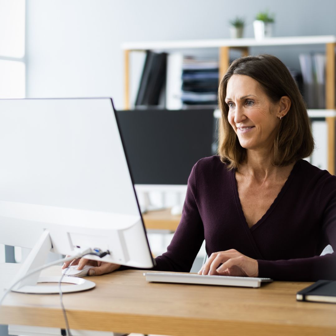 woman working at computer