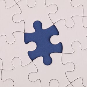 close up of a missing puzzle piece