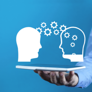 two head graphics transferring data