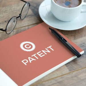 patent book on table